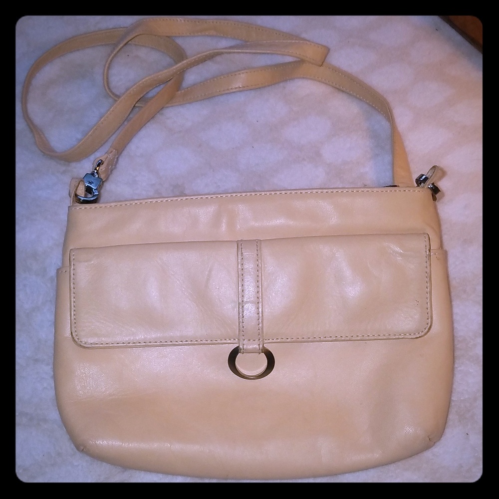 Vintage Tan Perlina crossbody purse
